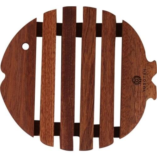 YUSOTAN wood insumation plate pad 16*18*2CM placemats cup coaster natural solid wood fast cooling heat-safe wooden cup bowl mat