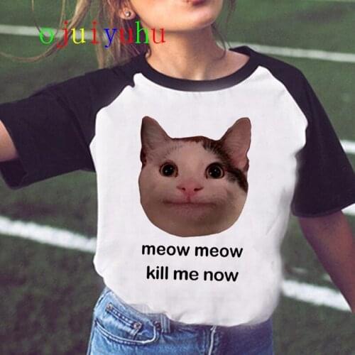 Kawaii Cat Funny Cartoon T Shirt Women Harajuku Ullzang Cute T-shirt 90s Fashion Korean Style Tshirt Lovely Print Top Tee Female