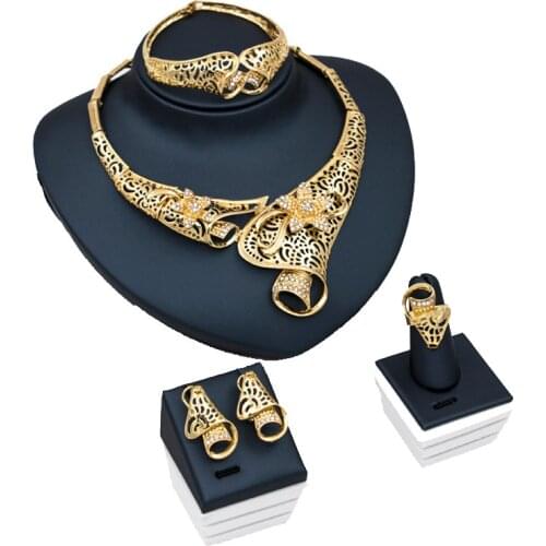 Nigeria Jewelry Sets for Women Africa Beads Jewelry Set Dubai Gold Wedding Bridal Fashion Jewelry Sets Womens Accessories