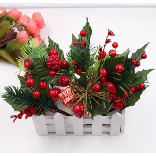 1 bunch of Christmas tree decoration accessories artificial pine simulation plant DIY cut and paste gift box decoration crafts