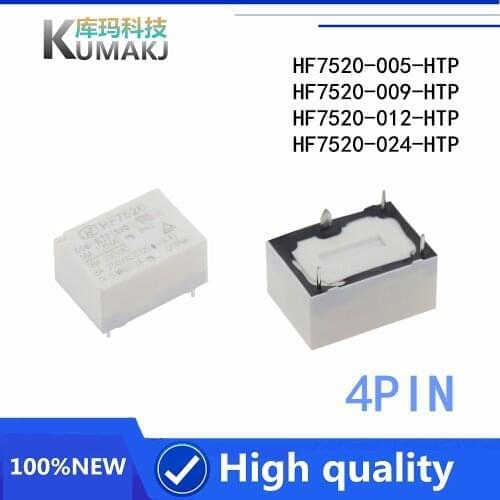 1PCS 100%New Relay HF7520 005-HTP HF7520 012-HTP HF7520 024-HTP HF7520-012-HTP HF7520-009-HTP HF7520 012 HTP 9V 12V 4PIN 16A