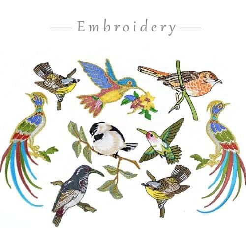 1Piece Gold Thread Embroidery Peacock Phoenix Hummingbird Patch Accessories Ethnic Style Bird Patch Back Glue Can Be Ironed