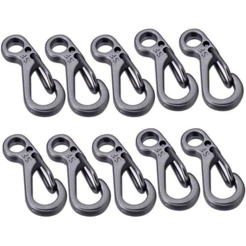 10PCS/Mini Spring Backpack Clasps Climbing Carabiners EDC Keychain Camping Bottle Hooks Survival Gear - Grey