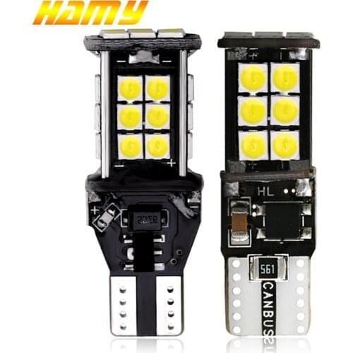2 PCS T15 W16W Canbus LED Signal Light 12V 3030 SMD 7500K White T10 W5W LED Turn Bulb Car Wedge Side Clearance Back Park Lamps