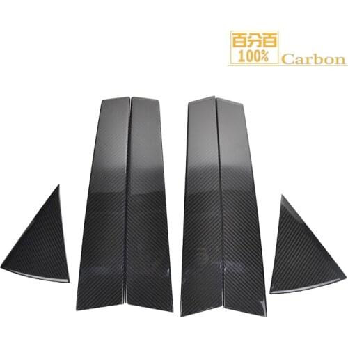 6PCS Car Accessories for LEXUS NX 200T/300H Real Dry Carbon Fiber Car Window Pillar Cover Decoration Middle B Pillars