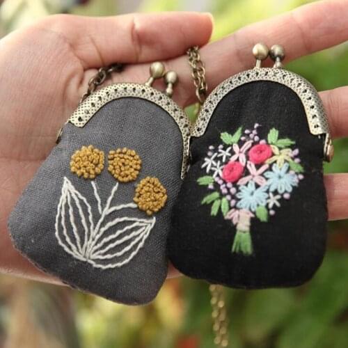7*5.5cm Non Cross Stitch Creative Needle Arts DIY Embroidery Can Be Made Beautiful Necklace OR Key Chain