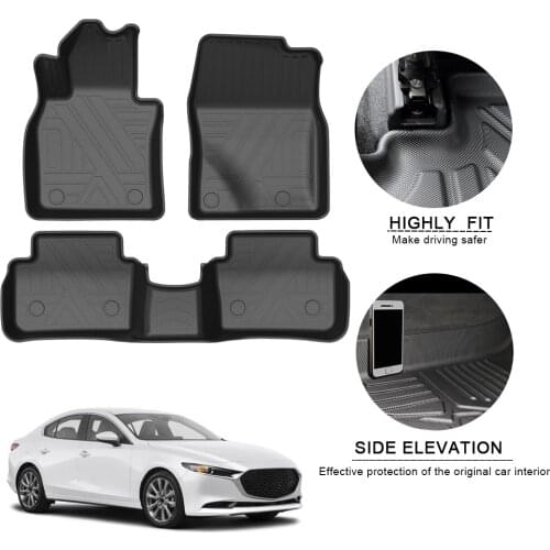 Car Floor Mats For Mazda 3 Sedan 2019-2020 TPE Auto Foot Pad Non-Slip Waterproof Rubber Carpets Automobile Interior Accessories