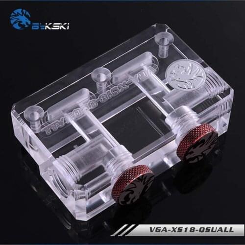 Bykski water cooling block Acrylic PMMA water cooler for L-type GPU Bridge,for modify direction Refit VGA-XS18-QSQUALL
