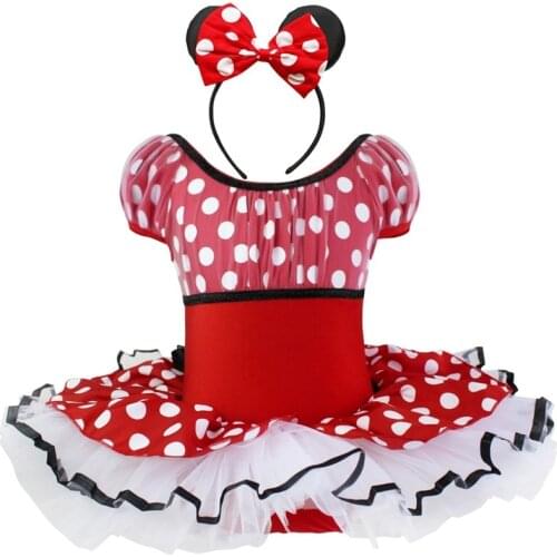 Kids Dance Ballet Dresses Girls Halloween Christmas Performance Dressing Mouse Wonderland Costume Tutu with Ear Headband