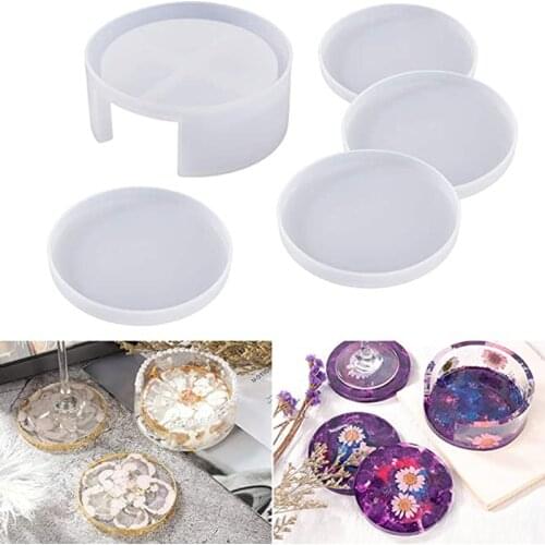 DIY Crystal Epoxy Resin Mold Coaster Round Coaster Box Storage Box Mirror Silicone Mold For Resin