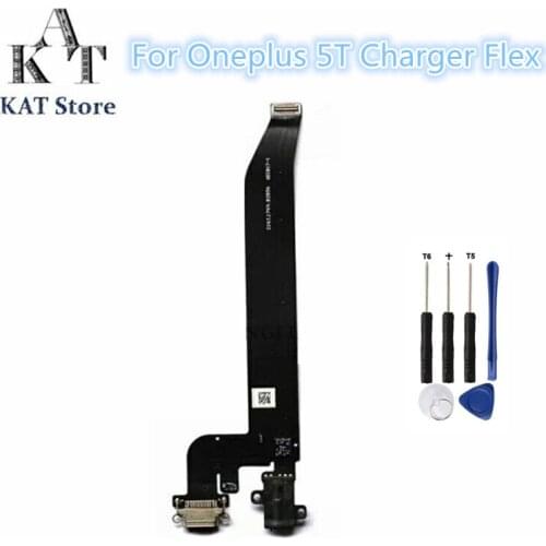 KAT For Oneplus 5T Dock Connector USB Charger Charging Port Earphone Jack Flex Cable Module Quality Guarantee