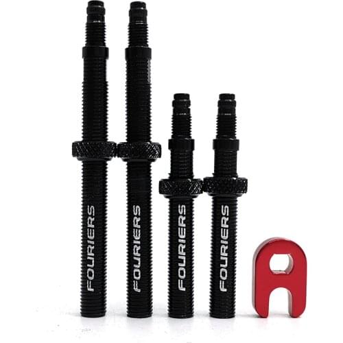 Fouriers CNC Alloy Tubeless Presta Valve Extension Extender with nut 40mm 60mm Removable Valves VL-PE008