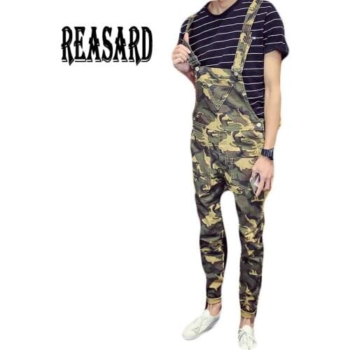 Fashion Brand Denim Jumpsuit Men Casual Pants Multi Pockets Hip-Hop Overalls for Men Camouflage Outdoors Long Trousers MB16298