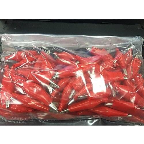 20pcs lot of 45 mm metal alligator clip on G98 alligator clip test probe plastic boots with 10 10 red and black 35mm alligator