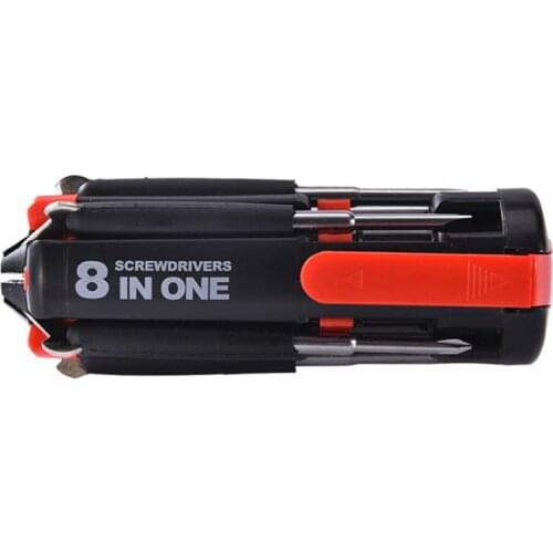 WEEKS 8-in-1 Screwdriver Set Hand Tools Multifunctional Philips Hand Tools Kit Repair Tools With Flashlight