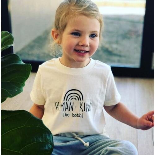 New Childrens Short-sleeved T-shirt Boys and Girls Summer Birthday Casual T-shirt Short-sleeved Childrens Party Wear T-shirt