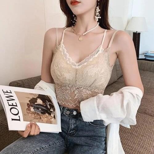 Spring and summer new color-blocking lace sling tube top with inner and outer wear for students, high school students, beautiful