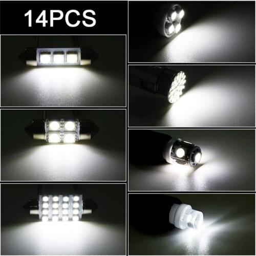 New 14Pcs LED 1157 T10 31 36mm High Quality Super Bright Interior Map Dome License Plate Light Low Consumption Kit White#294064