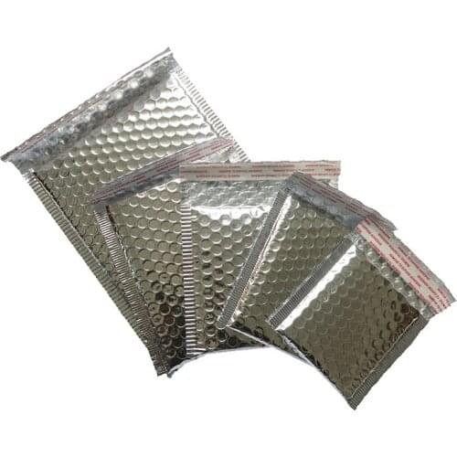 13 Size Bubble Envelope Bags Silver Aluminum Foil Courier Bag Small Cosmetics Packaging Bubble Mailer Shipping Mailing Bag 50Pcs