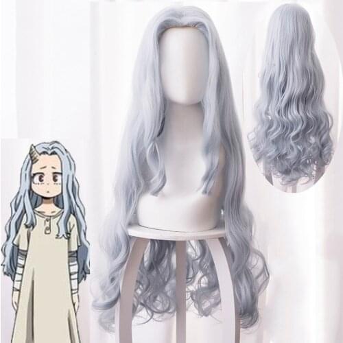 Anime Boku no Hero Academia My Hero Academia Season 4 Eri Cosplay Costume Wigs Long Gray Curly Hairs My Hero Academia Eri Dress