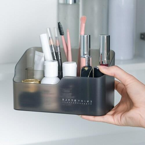 Plastic Makeup Storage Box Bathroom Cosmetic Organizer Desktop Make Up Jewelry Storage Case Sundries Table Cabinet Container