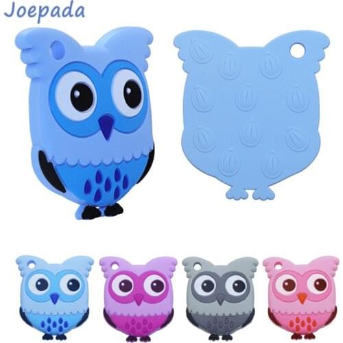 Joepada 1PC Silicone Teethers Animal Owl Food Grade BPA Free For Baby Teething Chew Charms Silicone Teether Beads Toy DIY Gift