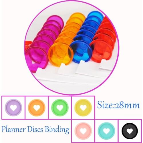36pcs 28mm Color Mushroom Hole Disc Binding Plastic Notebook Binding Ring Planner Binder Disc Loose-leaf Binding Office Supplies