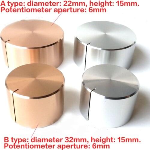 22*32*15mm Amplifier Chassis Knob DIY Pure Aluminum Alloy Solid Knob Potentiometer Volume CD Machine Amplifier