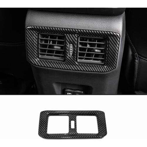 ABS Carbon Car Back Rear Air Condition outlet Vent frame Cover Trim Car styling Accessories 1pcs For Toyota RAV4 RAV 4 2019 2020