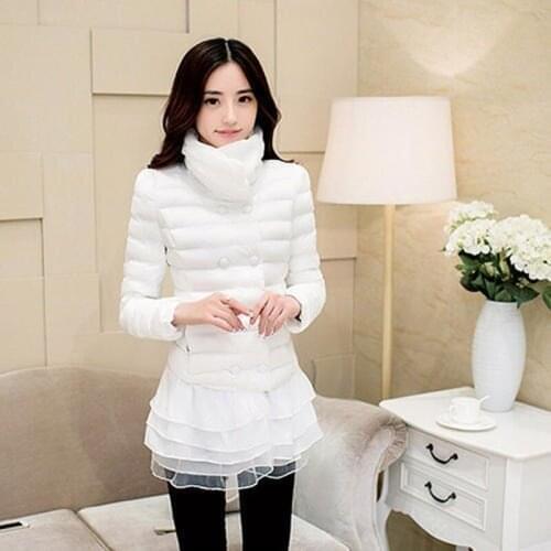 Women Winter Casual Cotton Padded Jacket Female Stand Collar Parka Lady Oversize Warm Loose Double Breasted Outerwear X654