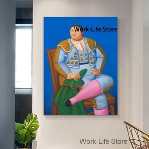 Famous Fat Art Matador Canvas Paintings By Fernando Botero Posters and Prints Living Room Wall Art Mural Picture Decoration
