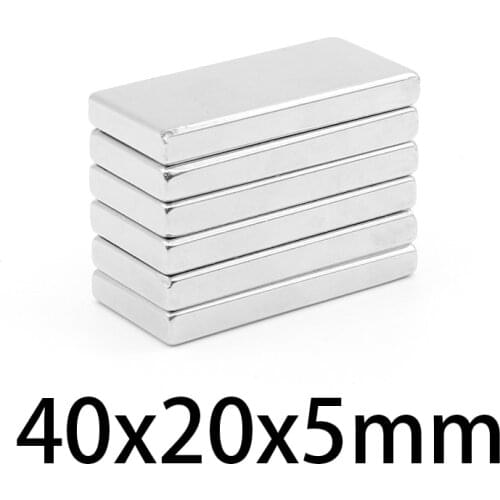 1/2/5/10/15PCS 40x20x5mm Quadrate Rare Earth Neodymium Magnet N35 Block Strong Powerful Magnets 40x20x5 Permanent Magnet 40*20*5