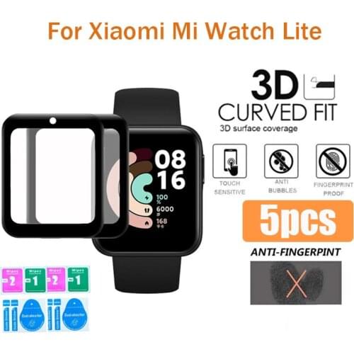 1/5PCS Protective Film For Xiaomi Mi Watch Lite 3D Curved Composite Film Scratch-resistant Cover For Mi Watch Lite/Redmi Watch