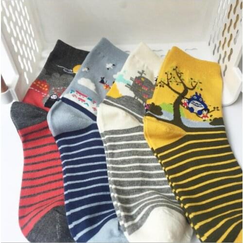 100pairs/lot fedex fast Japanese style woman casual totoro socks female autumn winter cartoon totoro socks 4colors