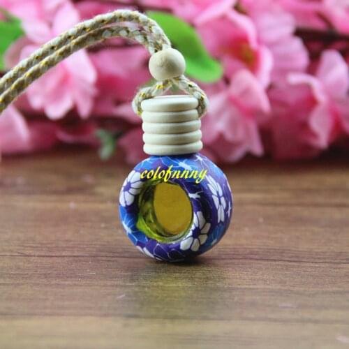 200pcs/lot Fast shipping 6ML~8Ml Fimo Oil Bottle Pendant Perfume bottles Car Hanging Clay Craft Bottle