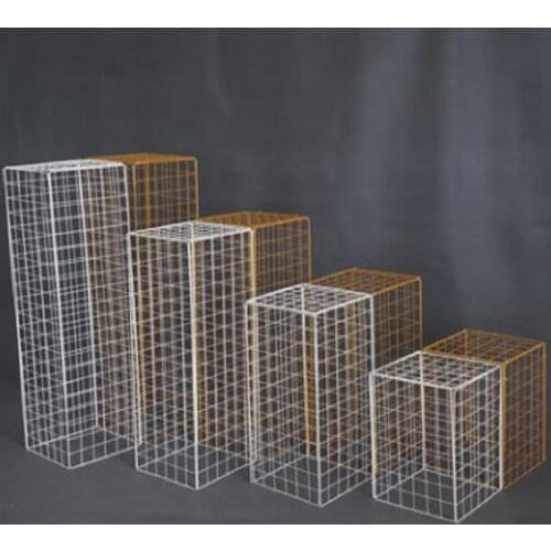 Wedding 4pcs grid plinth Iron square background stand table decoration road stage plinth