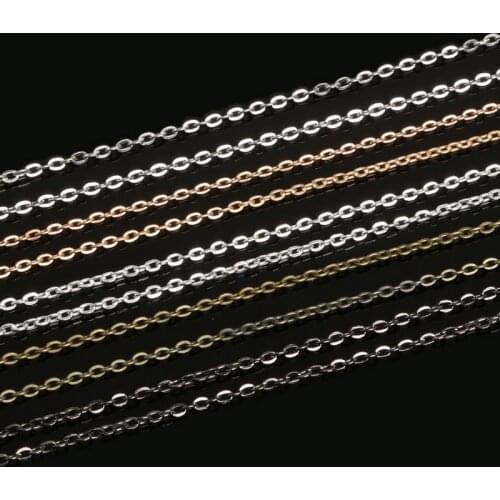 5m/strand Rhodium/Silver/Gold/GunMetal /Antique Bronze Plated Necklace Chains Metal Iron Chain for DIY Jewelry Findings Making