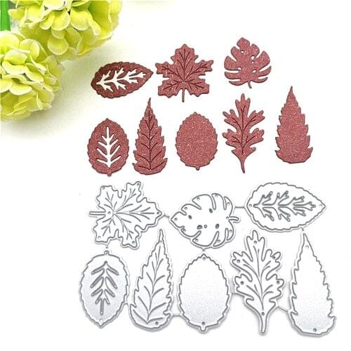 8Pcs DIY Leaf Metal Cutting Dies Stencil Die Cut Scrapbooking album christmas Craft DIY Stamps and dies 2021 New cutting dies