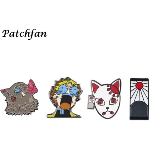 AD317 Patchfan Funny Enamel Pins Anime Character Cute Brooches Lapel Pin Shirt Bag Badge Jewelry Gift