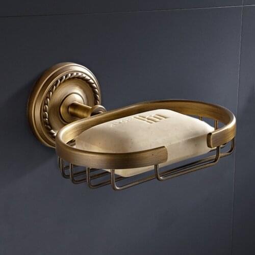 Antique Retro Antique Color Toilet Bathroom Soap Basket Soap Box Soap Net Soap Dish American Soap Holder Copper European Style