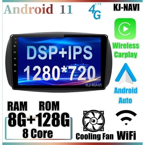 DSP IPS Android 11 For Mercedes/Benz Smart Fortwo 2016 Car Video Player GPS Radio Multimedia Navigation NO DVD 2 Din