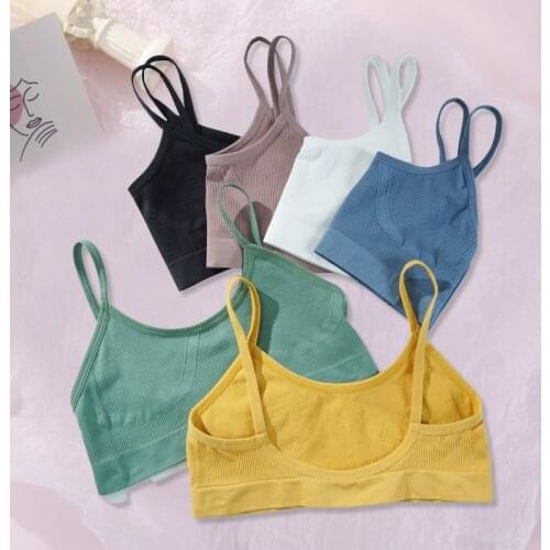 Seamless Tank Tops Women Bra Sexy Underwear Wire Free Bralette Female No Padded Soft Lingerie Intimates Brassiere Camisole Top