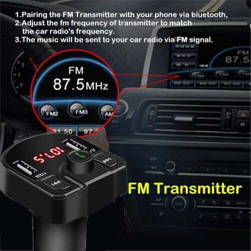 Bluetooth FM Transmitter USB Aux Modulator Handsfree Car Kit Car Audio MP3 Player 3.1A Fast Charge Dual USB Car Charger Adapter