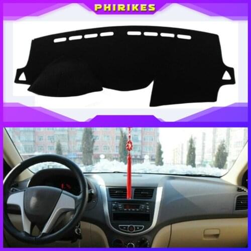 For Hyundai Solaris Verna 2012-2017 Right and Left Hand Drive Car Dashboard Covers Mat Shade Cushion Pad Carpets Accessories