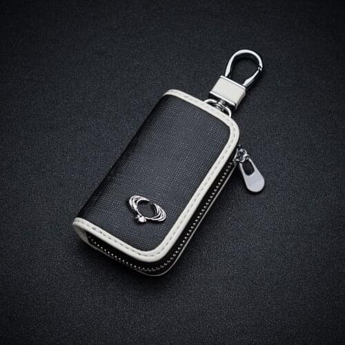 1Pcs Car Logo Key Cover For Ssangyong Korando Lester Actyon Toling Leather Car Remote Key Case Key Chain Car Accessories