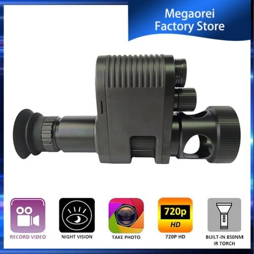 Megaorei 3 Integrated Digital Night Vision Rifle Rear Scope Add on Attachment 720P IR Hunting Camera Monocular DVR Camcorder
