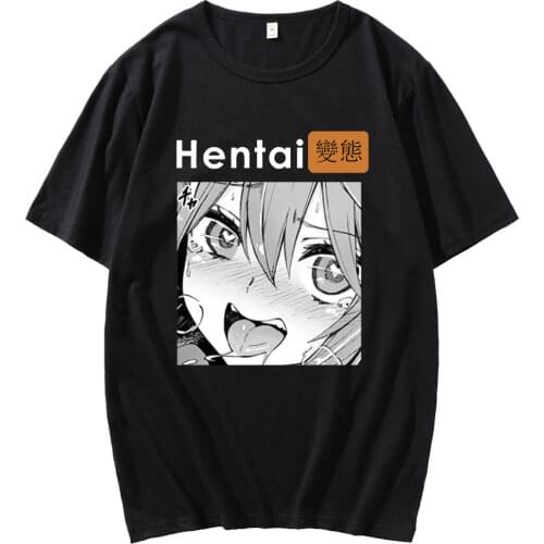 Harajuku Print Waifu Short Sleeve Otaku Lewd Hentai Cute Girl Anime T-shirt Spring Summer Top Man Women Korean Fashion Tshirt