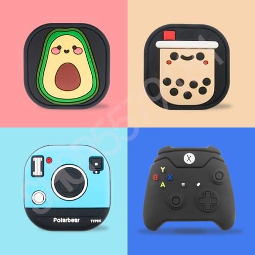 Cute New Avocado Bubble Tea Earphone Cover for Samsung Galaxy Buds Live Case Soft Silicon Case 2020 Headphone Box with Lanyard