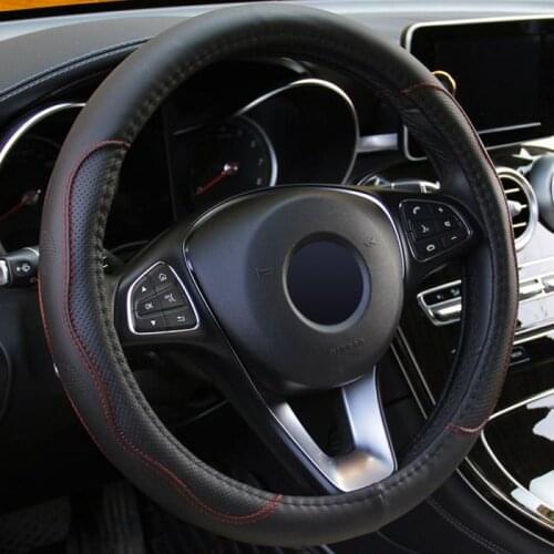 Fashion Leather Car Steering Wheel Cover Soft Anti Slip Car Steering Wheel Braid Cover High Quality Car Accessories