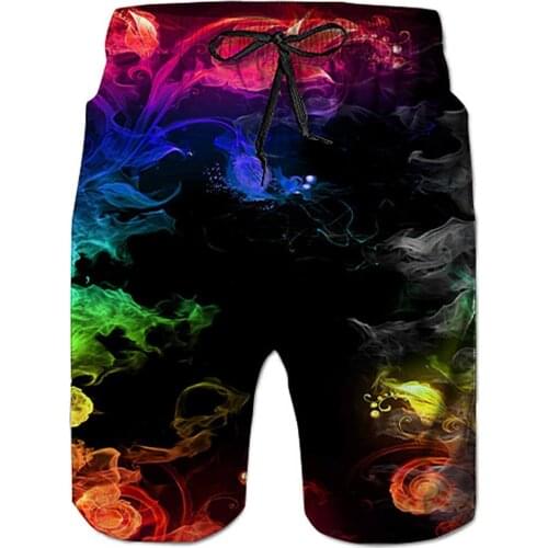 Colorful Smoke/Galaxy 3D Printed Mens Shorts Mesh Lining Comfortable Breathable Beach Shorts Summer Beach Swim Trunks STDK-5